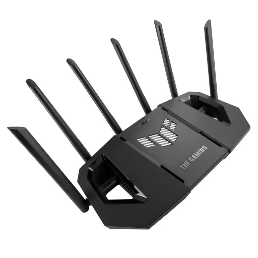 ASUS 90IG0A30-MO9C00 vezetéknélküli router 2.5 Gigabit Ethernet Háromsávos (2,4 GHz / 5 GHz / 6 GHz) Fekete