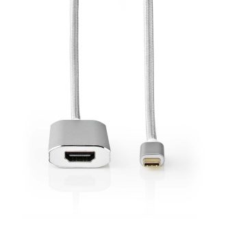   Nedis CCTB64680AL20 video átalakító kábel 2 M HDMI A-típus (Standard) USB C-típus Ezüst