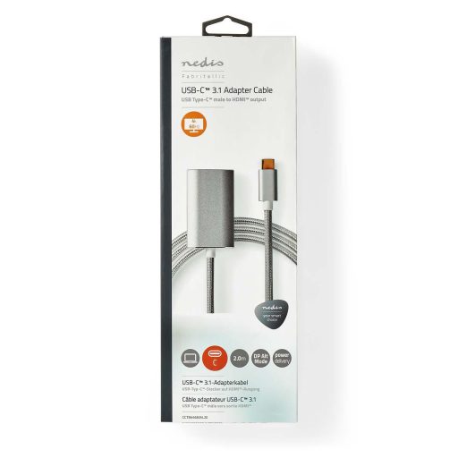 Nedis CCTB64680AL20 video átalakító kábel 2 M HDMI A-típus (Standard) USB C-típus Ezüst