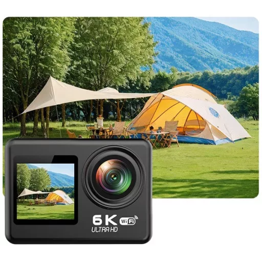BLACKBIRD Akció Kamera Dual Screen érintő képernyő, távirányító V6 6K Wifi, Fekete