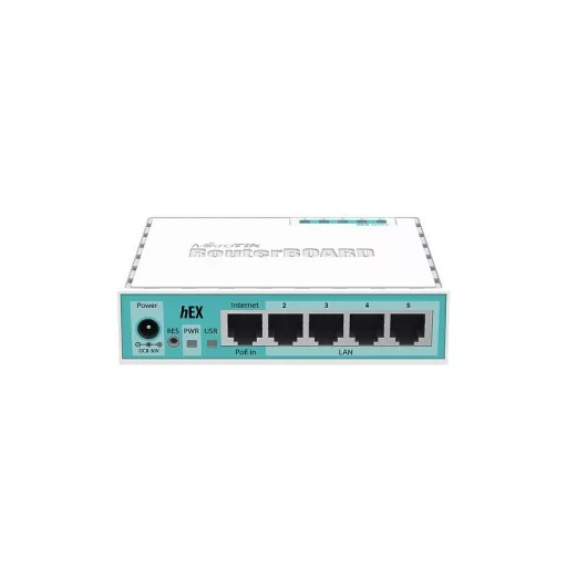 Mikrotik RB750GR3 vezetékes router Gigabit Ethernet Türkizkék, Fehér