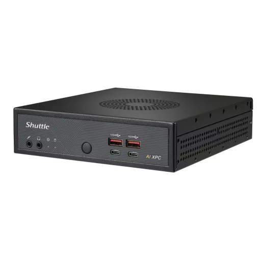 Shuttle Slim AI PC DN11H7 1,35 liter méretű számítógép Fekete 155H Intel® SoC