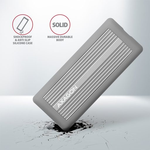 Axagon EEM2-XS tárolóegység tok Borító Fém Ezüst