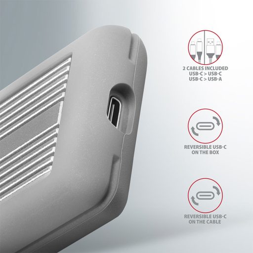 Axagon EEM2-XS tárolóegység tok Borító Fém Ezüst