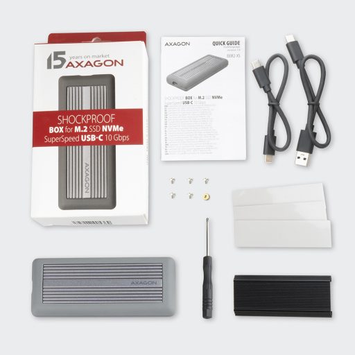 Axagon EEM2-XS tárolóegység tok Borító Fém Ezüst