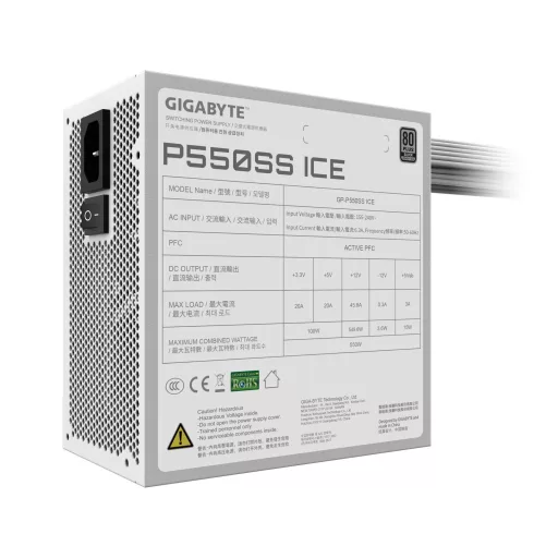 GIGABYTE P550SS ICE 550 W 20+4 pin ATX ATX Fehér