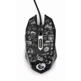   Gembird MUS-6B-GRAFIX-01 egér Irodai Jobbkezes USB A típus Optikai 3600 DPI
