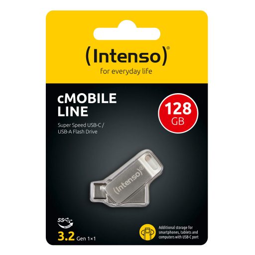 Intenso cMobile Line USB flash meghajtó 128 GB USB Type-A / USB Type-C 3.2 Gen 1 (3.1 Gen 1) Ezüst