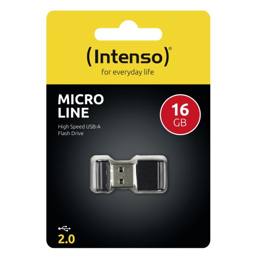 Intenso Micro Line USB flash meghajtó 16 GB USB A típus 2.0 Fekete