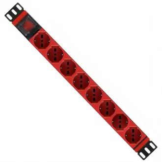   WP WPN-PDU-G01-08/R áramelosztó egység (PDU) 8 AC kimenet(ek) 1U Vörös