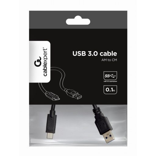 Cablexpert CCP-USB3-AMCM-0.1M USB kábel USB 3.2 Gen 1 (3.1 Gen 1) 0,1 M USB A USB C Fekete