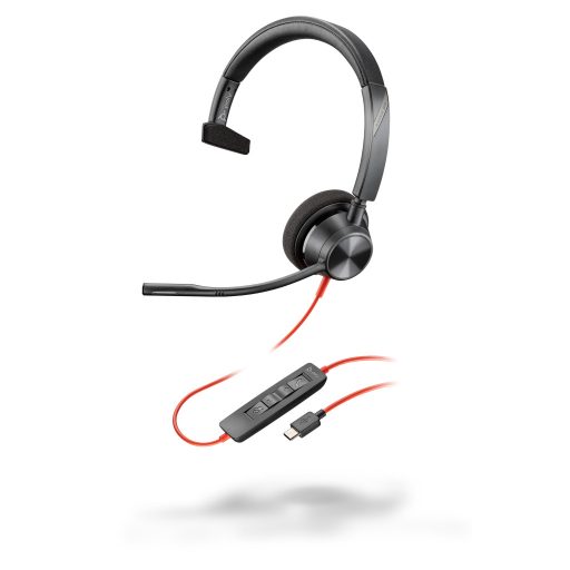 HP Poly Blackwire 3310 Monaural USB-C Headset +USB-C/A Adapter Vezetékes Fejpánt Business/Everyday USB C-típus Fekete