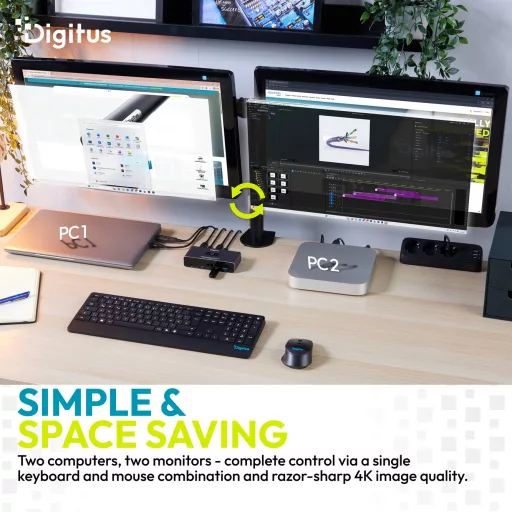 Digitus DS-12856 KVM kapcsoló Szürke