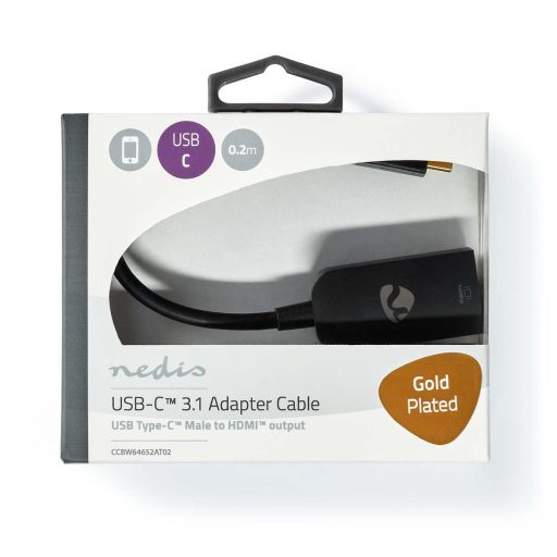 Nedis CCBW64652AT02 video átalakító kábel 0,2 M USB C-típus HDMI Antracit