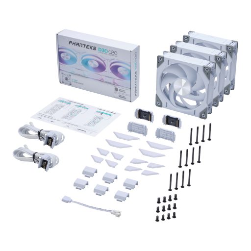 Phanteks PH-F120D30 Ventilátor 12 cm Fehér 3 db