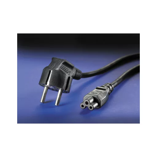 ROLINE 1,8m IEC320 C5 - CEE 7/7 Fekete C5 csatlakozó CEE7/7