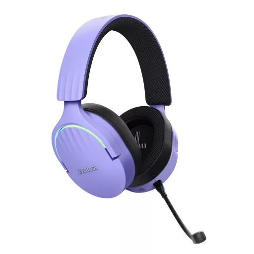 Trust GXT 491P FAYZO Headset Vezetékes és vezeték nélküli Fejpánt Játék USB A típus Bluetooth Fekete, Lila