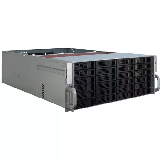 Inter-Tech 4U-4424 Rack Fekete, Ezüst