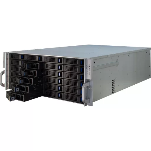 Inter-Tech 4U-4424 Rack Fekete, Ezüst