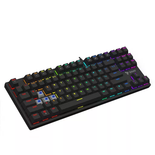 Savio SAVGK-TEMPEST X2 BLUE billentyűzet Játék USB QWERTY Fekete