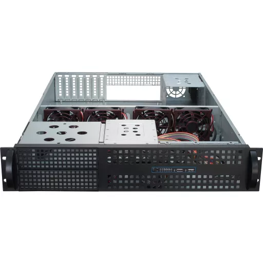 Inter-Tech 2U-2129N Rack Fekete, Ezüst