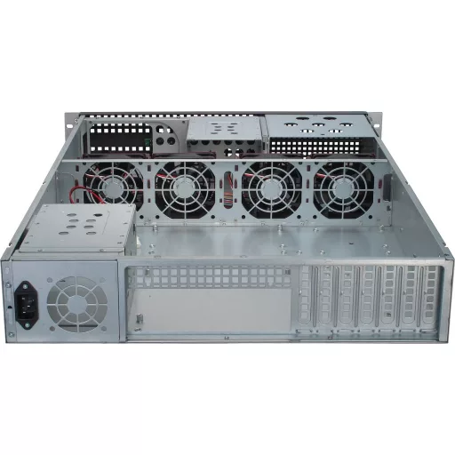 Inter-Tech 2U-2129N Rack Fekete, Ezüst