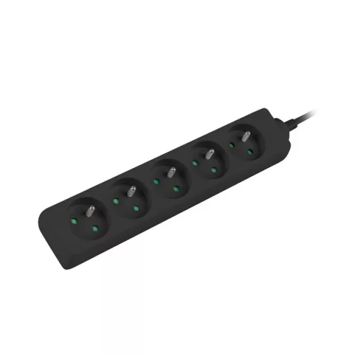 Lanberg PS0-05E-0300-BK elektromos elosztó 3 M 5 AC kimenet(ek) Beltéri Fekete