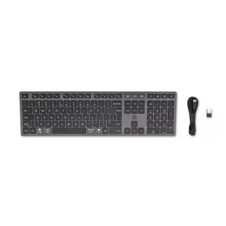   HP 720 Multi-Device Rechargeable Wireless Keyboard billentyűzet Otthoni/irodai USB + Bluetooth QWERTY Angol Fekete