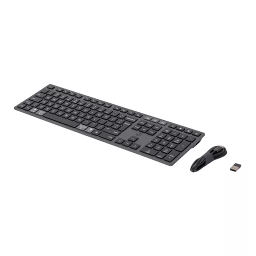HP 720 Multi-Device Rechargeable Wireless Keyboard billentyűzet Otthoni/irodai USB + Bluetooth QWERTY Angol Fekete