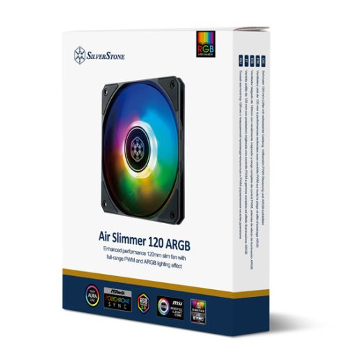 Silverstone Air Slimmer 120 Számítógép ház, Processzor Hűtő 12 cm Fekete, Átlátszó 1 db