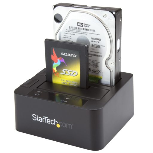 StarTech.com SDOCK2U33EB dokkoló állomás tárolóegységhez USB 3.2 Gen 1 (3.1 Gen 1) Type-B Fekete