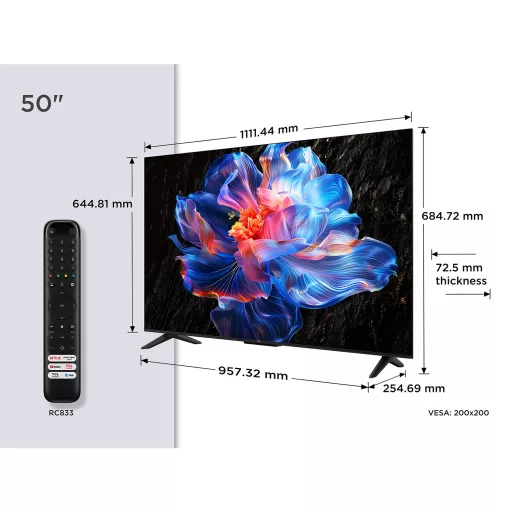 TCL 50P69K televízió 127 cm (50") 4K Ultra HD Smart TV Wi-Fi Fekete