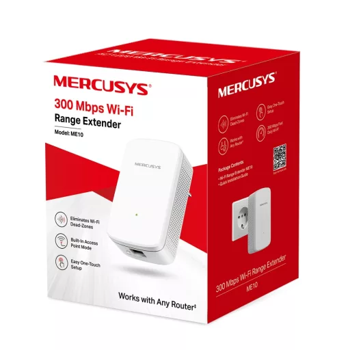Mercusys ME10 hálózati bővítő Hálózati jelismétlő Fehér 10, 100 Mbit/s