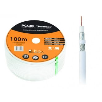   Libox Kabel koncentryczny PCC80 100m koax kábel RG-6/U Fehér