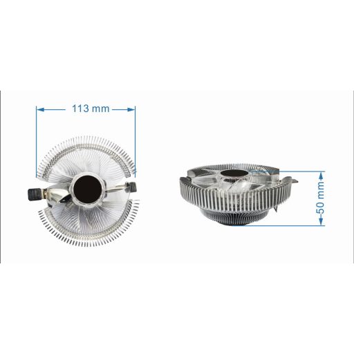 Gembird CPU-HURACAN-X40 számítógépes hűtőrendszer Processzor Hűtő 9 cm Átlátszó