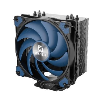   Akasa AK-CC4021HP01V1 számítógépes hűtőrendszer Processzor Hűtő 12 cm Alumínium, Fekete, Kék 1 db