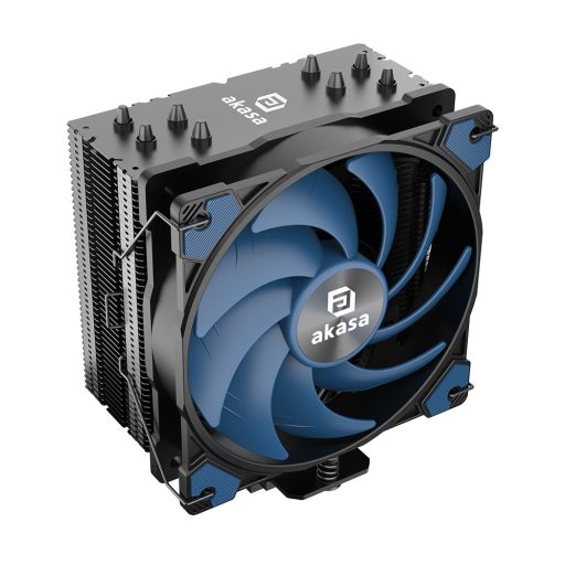 Akasa AK-CC4021HP01V1 számítógépes hűtőrendszer Processzor Hűtő 12 cm Alumínium, Fekete, Kék 1 db