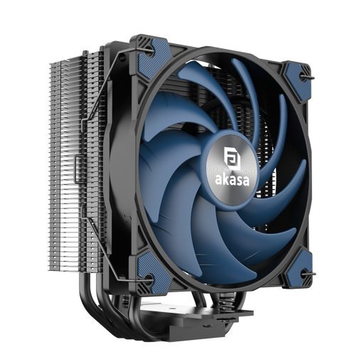 Akasa AK-CC4021HP01V1 számítógépes hűtőrendszer Processzor Hűtő 12 cm Alumínium, Fekete, Kék 1 db