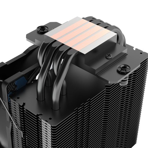 Akasa AK-CC4021HP01V1 számítógépes hűtőrendszer Processzor Hűtő 12 cm Alumínium, Fekete, Kék 1 db