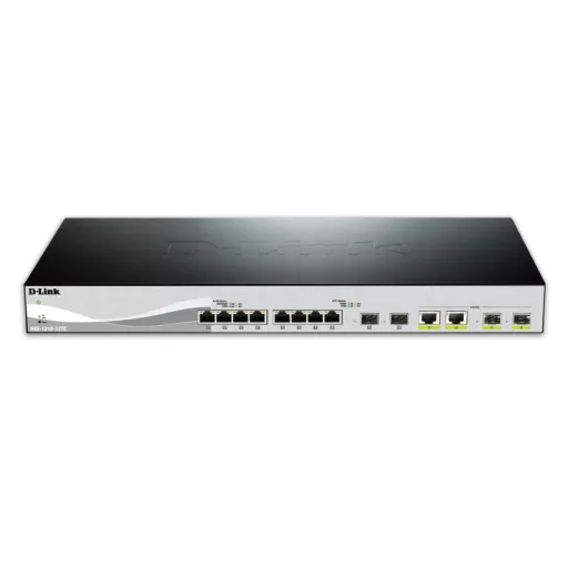 D-Link DXS-1210-12TC/E hálózati kapcsoló Vezérelt L2 10G Ethernet (100/1000/10000) 1U Fekete, Ezüst