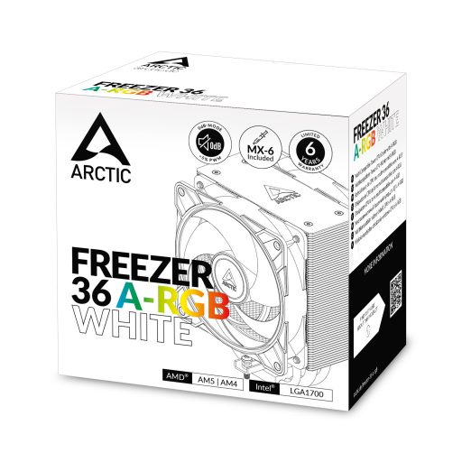 ARCTIC Freezer 36 A-RGB Processzor Hűtő 12 cm Fehér 1 db