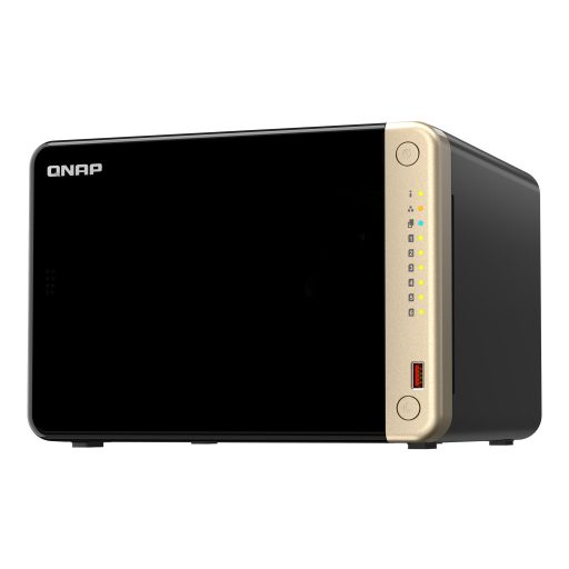 QNAP TS-664 NAS Tower Intel® Celeron® N5095 8 GB DDR4 0 TB QNAP QTS Fekete, Bronz