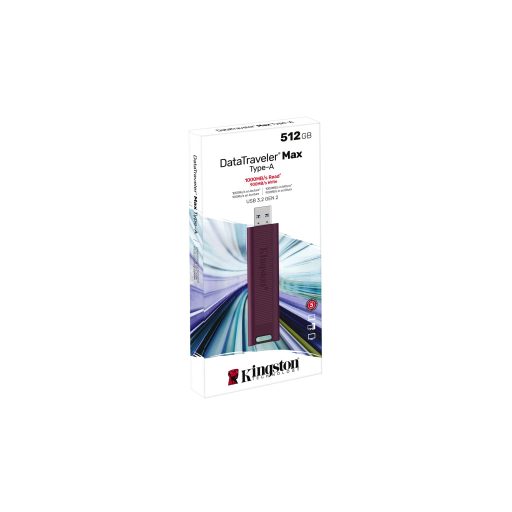 Kingston Technology DataTraveler Max USB flash meghajtó 512 GB USB A típus 3.2 Gen 2 (3.1 Gen 2) Vörös
