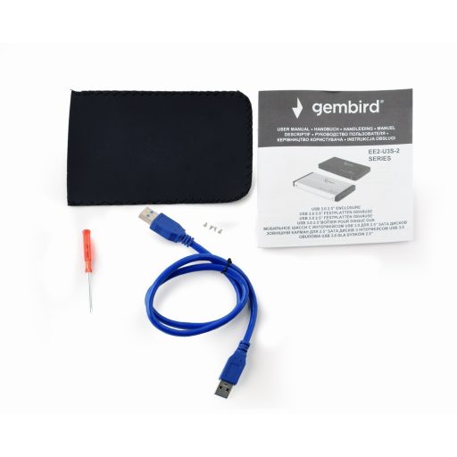Gembird EE2-U3S-2-R tárolóegység burkolat HDD ház Vörös 2.5"