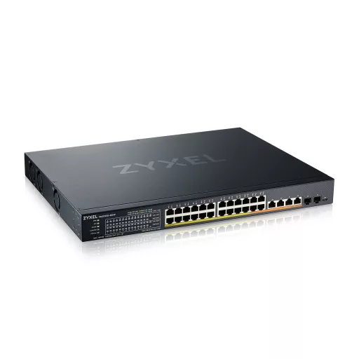 Zyxel XMG1930-30HP Vezérelt L3 2.5G Ethernet (100/1000/2500) Ethernet-áramellátás (PoE) támogatása 1U Fekete