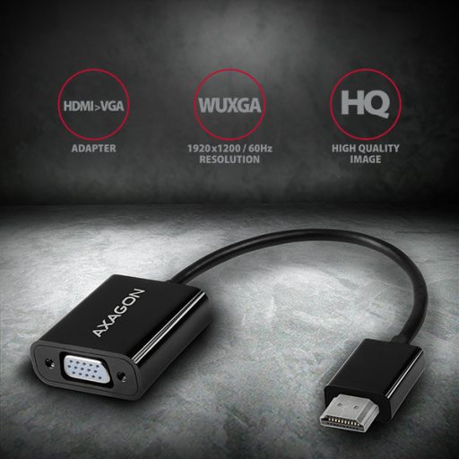 Axagon RVH-VGN video átalakító kábel 0,15 M HDMI A-típus (Standard) VGA (D-Sub) Fekete