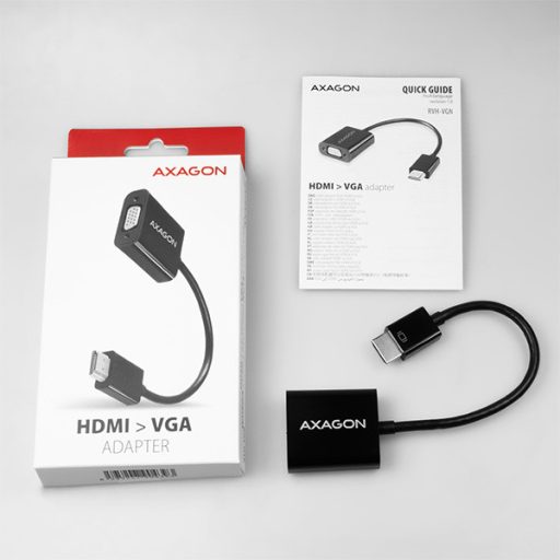 Axagon RVH-VGN video átalakító kábel 0,15 M HDMI A-típus (Standard) VGA (D-Sub) Fekete