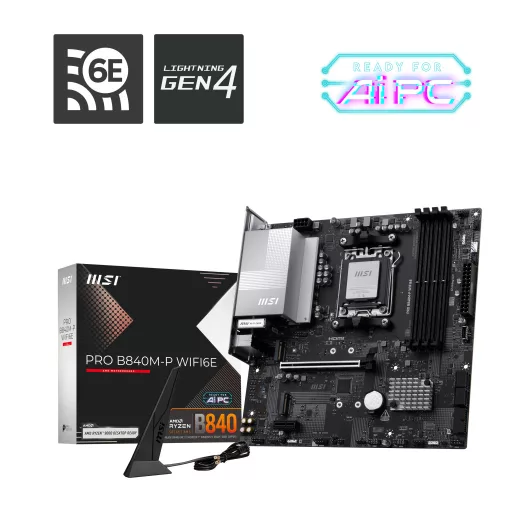 MSI PRO B840M-P WIFI6E AMD B840 Socket AM5 Micro ATX