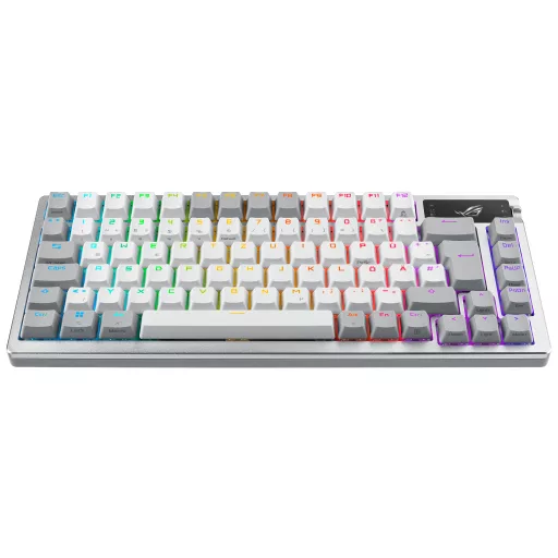 ASUS ROG Azoth White billentyűzet Játék USB + RF Wireless + Bluetooth QWERTZ Német Fehér