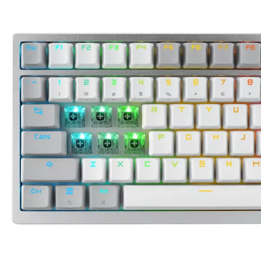ASUS ROG Azoth White billentyűzet Játék USB + RF Wireless + Bluetooth QWERTZ Német Fehér